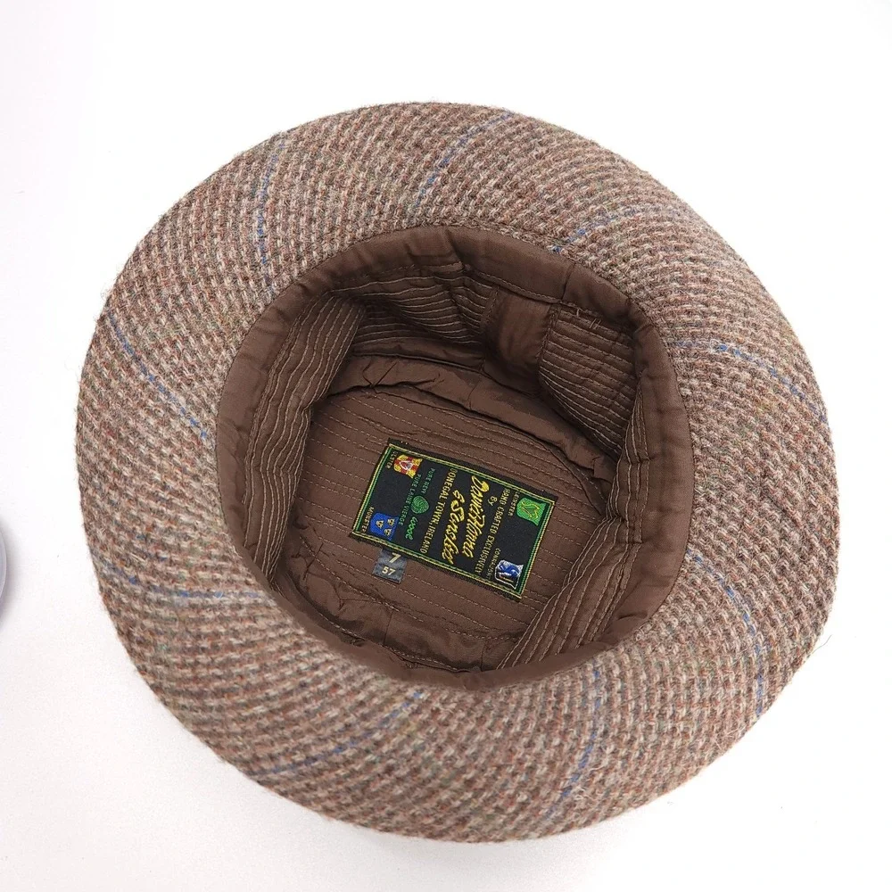 Vintage David Hanna & Sons Ltd Tweed Walking Hat Ireland Wool Size 7 For LL Bean